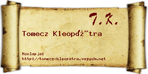 Tomecz Kleopátra névjegykártya